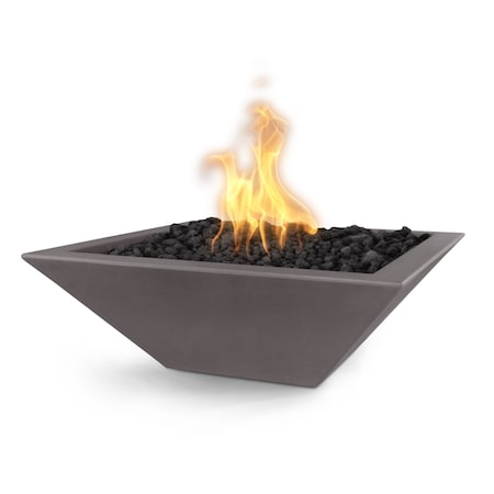 The Outdoor Plus 30 Square Maya Fire Bowl - GFRC Concrete - Chestnut - Match Lit - Natural Gas OPT-30SFO-CST-NG